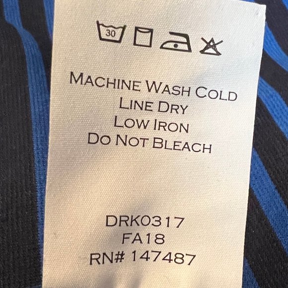 Preppy! Draper James Black & Royal Blue Stripes Tulip Hem Mini Dress Siz… - Picture 13 of 13